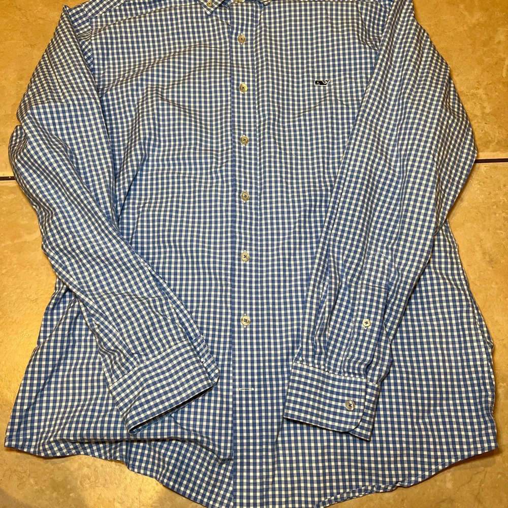Vineyard Vines Slim Fit Tucker Blue Gingham Men's Shirt